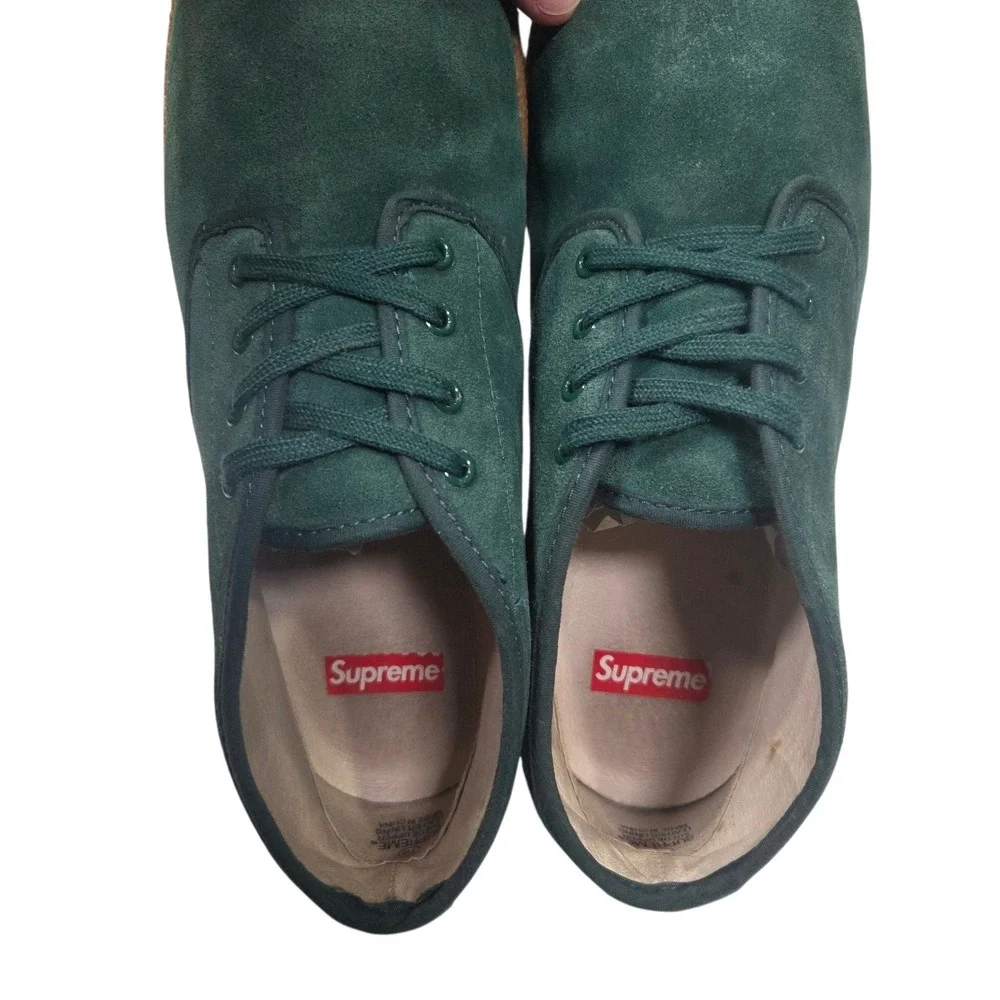 Supreme Mens Forest Green Suede Chukka Shoes Boots Leather Lined‎ Size 10